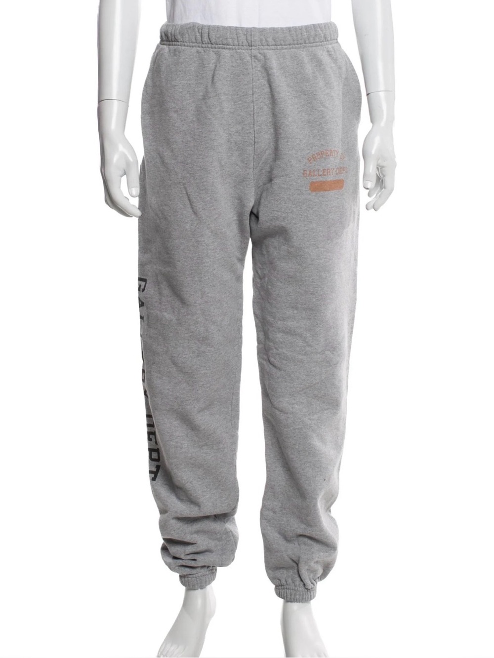 Gallery Dept Gray Sweatpants with Orange Logo Accent